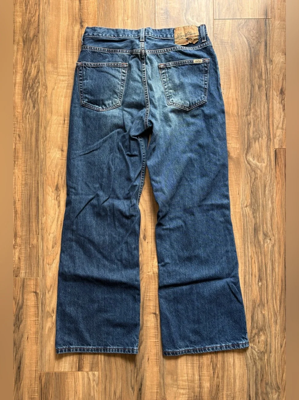 VTG Y2K Levi Strauss Signature Low Loose Bootcut Jeans 32x30 Baggy Distressed
